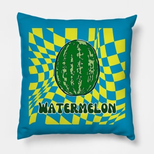 Fun watermelon Shirt Retro Graphic Tee Pillow