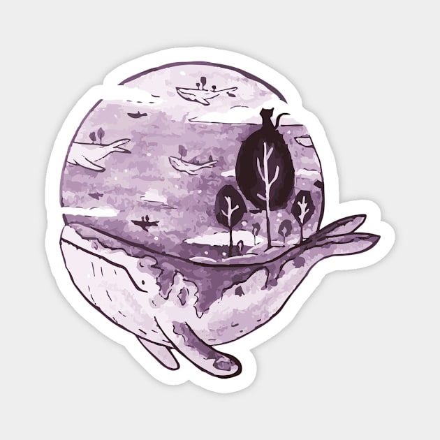 Lonely Whales Magnet by Kami Aguiar (skulldragon)