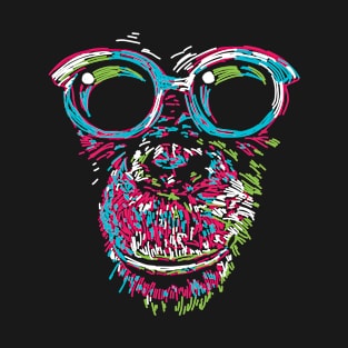 chimpanzee abstract colorful T-Shirt