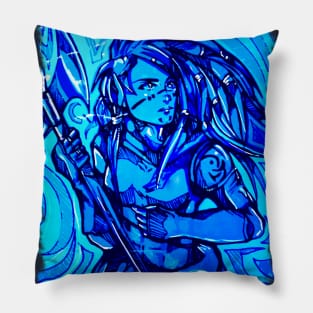 Sketch manga girl warrior Pillow