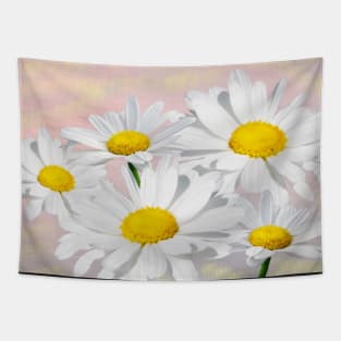 White and Yellow Daisy Flowers Tapestry