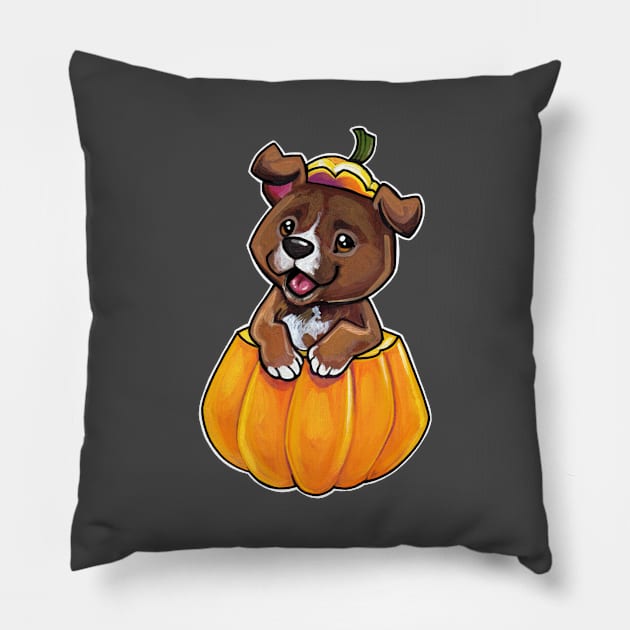 Pumpkin pup Pillow by BiancaRomanStumpff