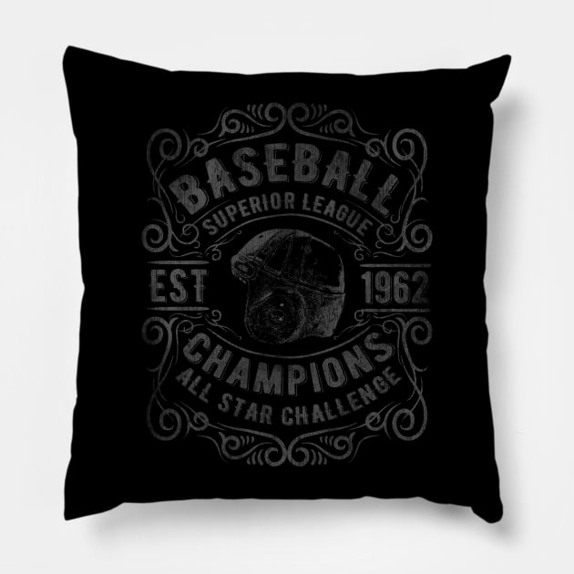 Vintage Baseball League Pillow by DesignedByFreaks