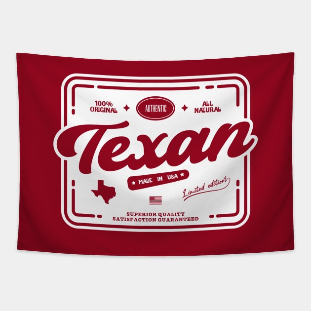 Authentic Texan Cool Vintage Label Print Texas Resident Gift Tapestry by Space Surfer 