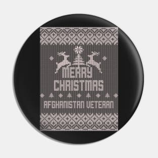 Merry Christmas AFGHANISTAN VETERAN Pin