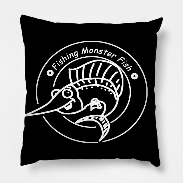 Fishing Monster Fish T shirt Pillow by nurudi