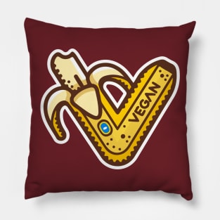 Banana, Vegan, Vegetarian, funny, Plant-Based Clothing, Fruit, Expression, Healthy, Cute Pillow