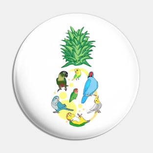 Pineapple Parrots Pattern Pin