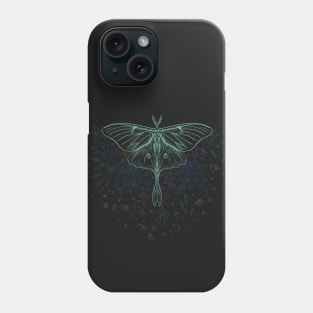 Luna moth wild flowers Phone Case