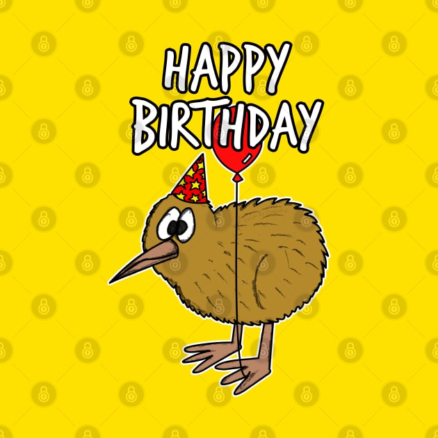 Happy Birthday Doodle Kiwi New Zealand Bird by doodlerob