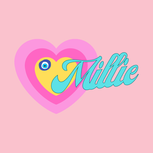 Millie in Colorful Heart Illustration by jetartdesign