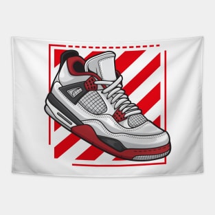 AJ 4 Retro Fire Red Sneaker Tapestry