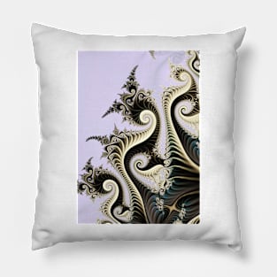 Black and White Curly Spirals Abstract Pattern Pillow