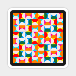 colorful mid century modern geometrical design Magnet