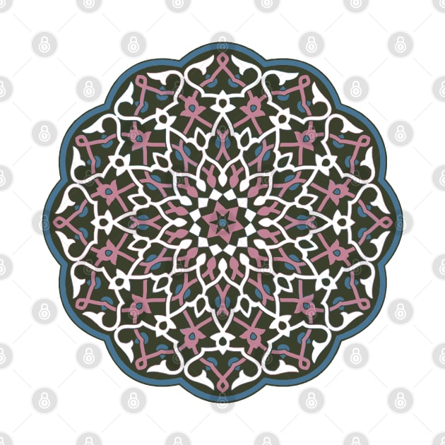 Circle Pattern Vector Art Blue Pink White by taiche