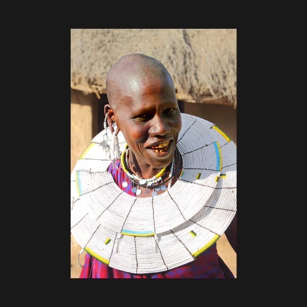 Happy Maasai (or Masai) Woman, East Africa by Carole-Anne
