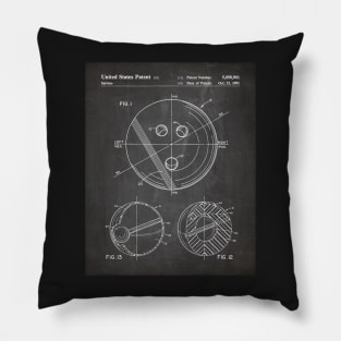 Bowling Ball Patent - Bowler 10 Pin Bowling Art - Black Chalkboard Pillow