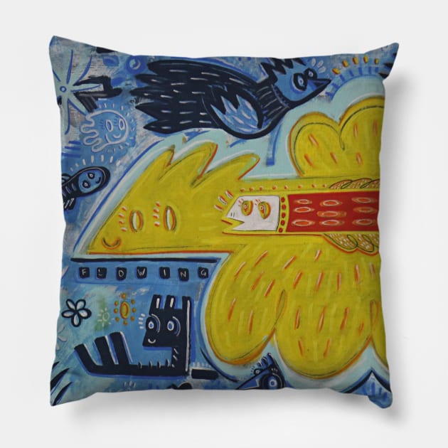 fly Pillow by Angel Rivas