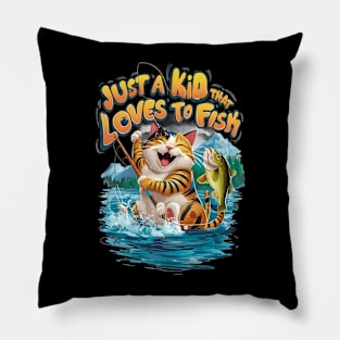 Whiskered Purrfection: A Feline Fishermans Delight Pillow