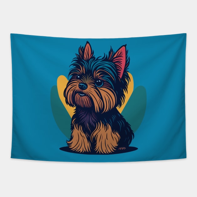 Yorkshire Terrier Portrait Tapestry by SpriteGuy95