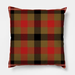 Red Black and camel Buffalo Plaid Pattern Pillow