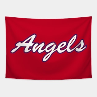 Angels Script – white Tapestry