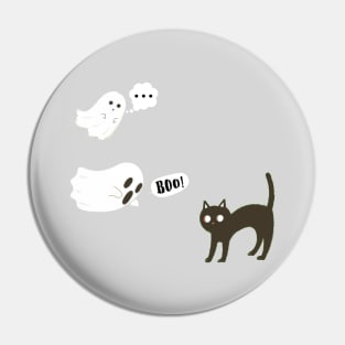 Ghosts and Cat Pin