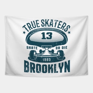 Authentic American retro emblem with skateboard Tapestry