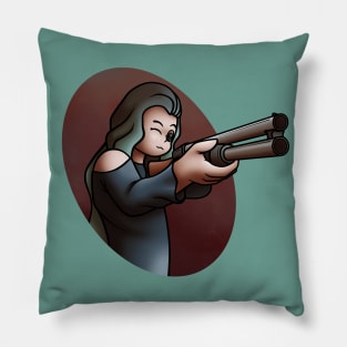 Livia with a Shotgun Pillow