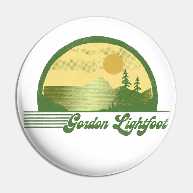 Gordon Lightfoot / Retro Style Country Fan Design Pin by DankFutura