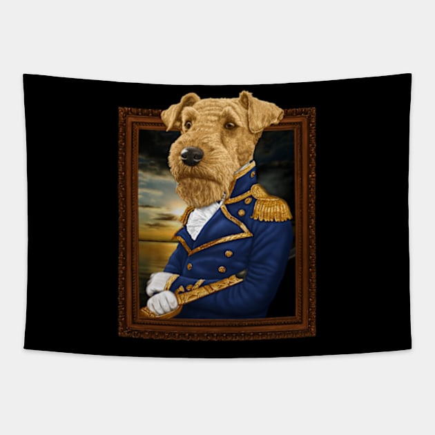 Admiral Airedale Terrier Tapestry by Motzart