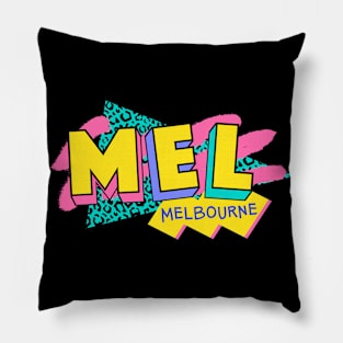 Retro 90s Melbourne MEL / Rad Memphis Style / 90s Vibes Pillow