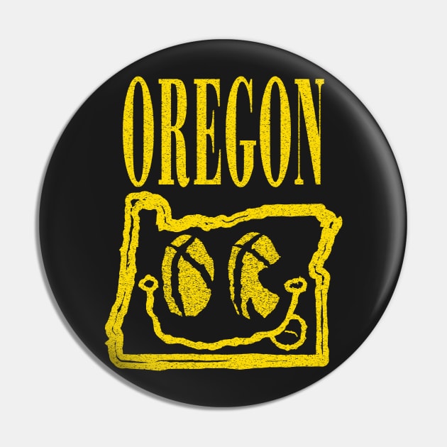 Oregon Grunge Smiling Face Black Background Pin by pelagio