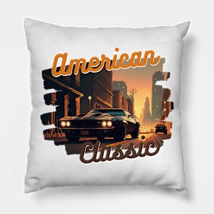 American Classic Car Inspired by the Chevy Camaro Pillow