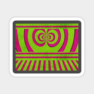 Colorful pink and green ruled pattern Magnet