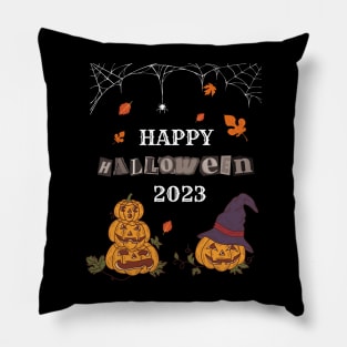 Happy Halloween Pumpkin 2023 Dark Pillow
