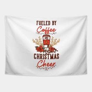 Fueled by Coffee and Christmas Cheer Tapestry