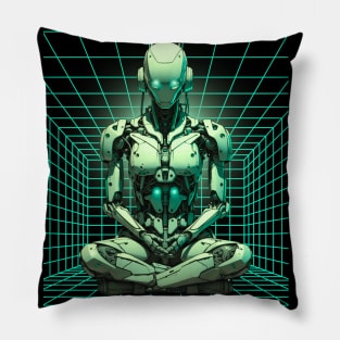 Evil Robot Meditating Pillow