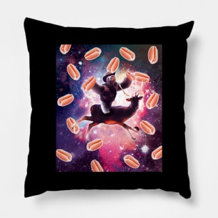 Cowboy Space Sloth On Deer Unicorn - Hot-Dog Pillow