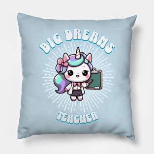 Big Dreams Teacher Unicorn Ocean Edition Pillow