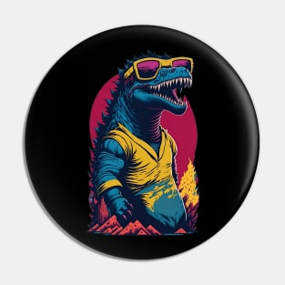 Retro Godzilla Pin