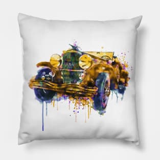 Oldtimer Automobile in watercolor Pillow