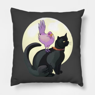 Chicken on a Tuxedo Cat Pillow