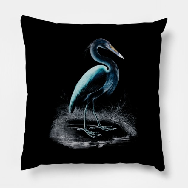 Majestic Heron Pillow by Unalome_Designs