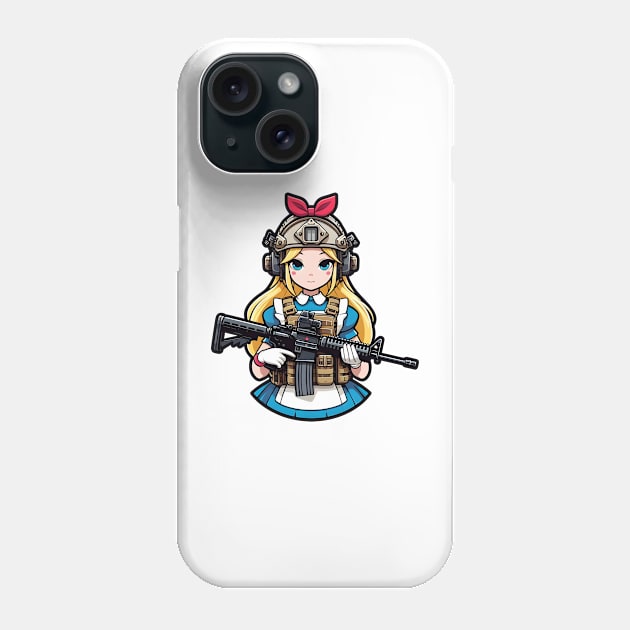 Tactical Wonderland Odyssey Tee: A Unique Twist on Alice's Journey Phone Case by Rawlifegraphic