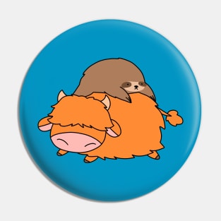 Sloth and Highland Cow Pin