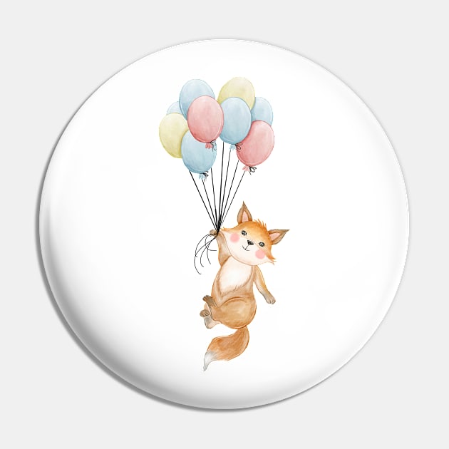 Fox Balloon Flying Pin by Mako Design 