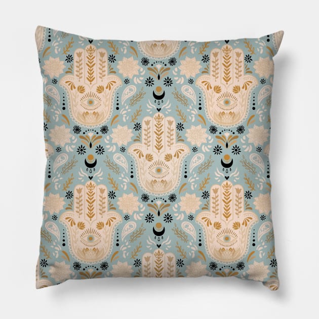 hamsa hand Pillow by Lamalou Design