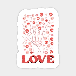 Skeleton Finger Love Valentine Gift Magnet