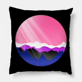 Genderfluid Sunrise Mountains Landscape Pillow